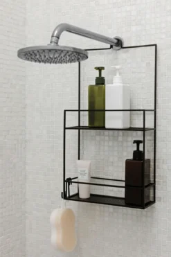 Doucherek Cubiko zwart 11x31x61 cm