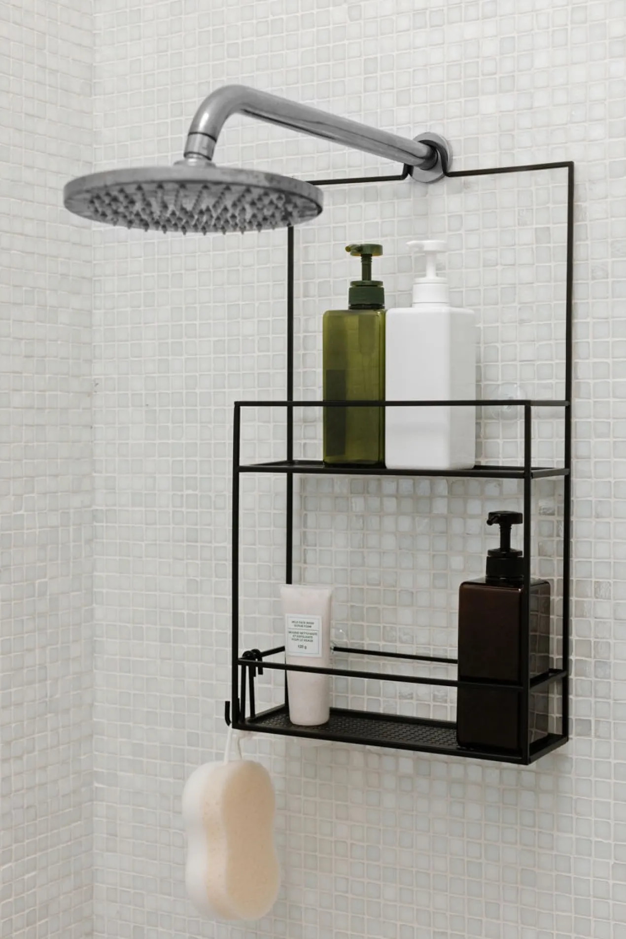 Doucherek Cubiko zwart 11x31x61 cm