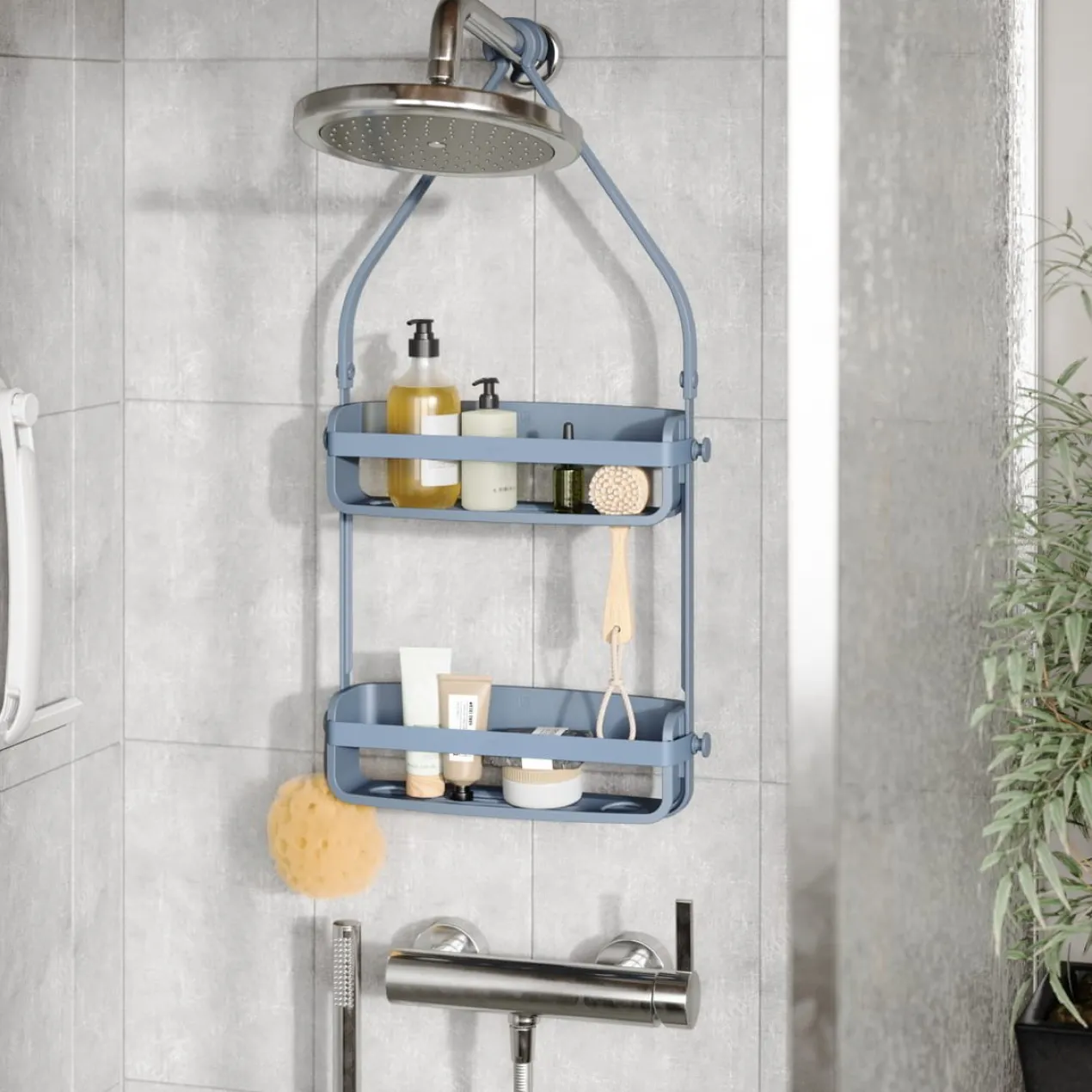 Doucherek Flex Double leisteen blauw