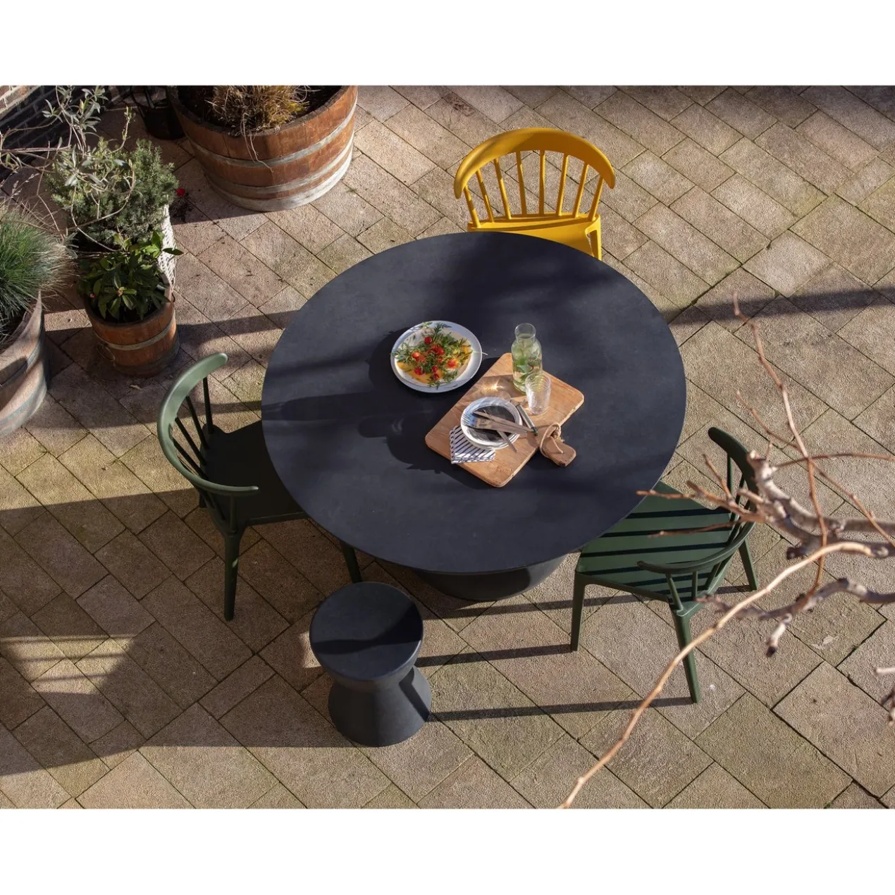 Dover kruk betonlook antraciet 45xo35 cm