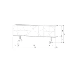 Draw dressoir mangohout walnoot