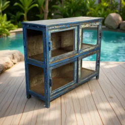 Dressoir 2 deuren blauw origieel
