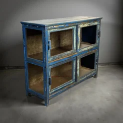 Dressoir 2 deuren blauw origieel