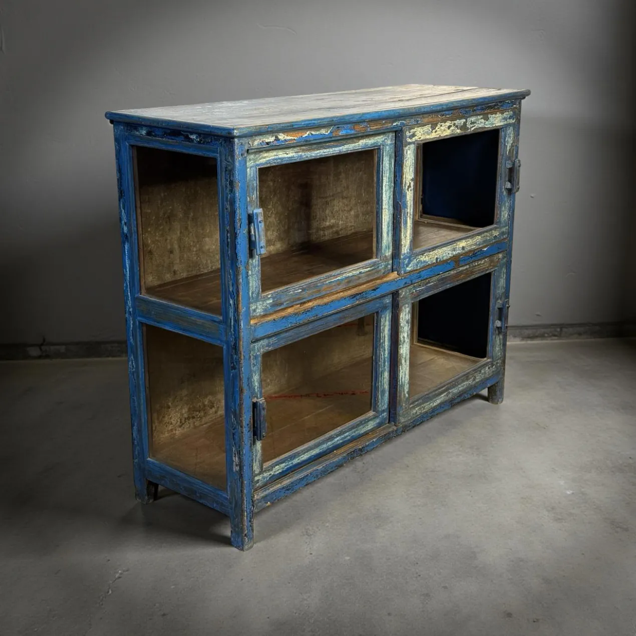 Dressoir 2 deuren blauw origieel