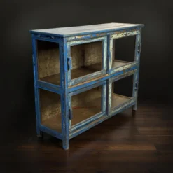 Dressoir 2 deuren blauw origieel