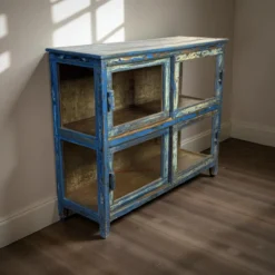 Dressoir 2 deuren blauw origieel