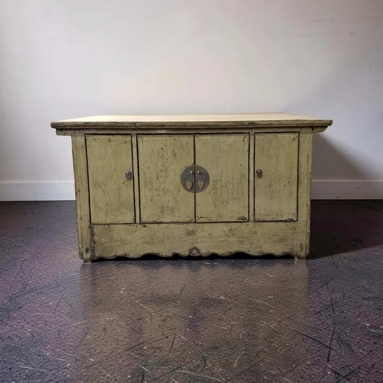 Dressoir 4deur grijs/groen uniek lak