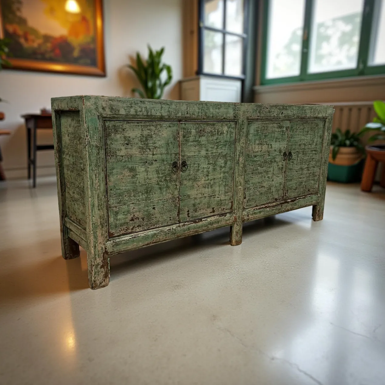 Dressoir 4deur groen uniek