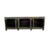 Dressoir 6 deur olijf/groen lak uniek