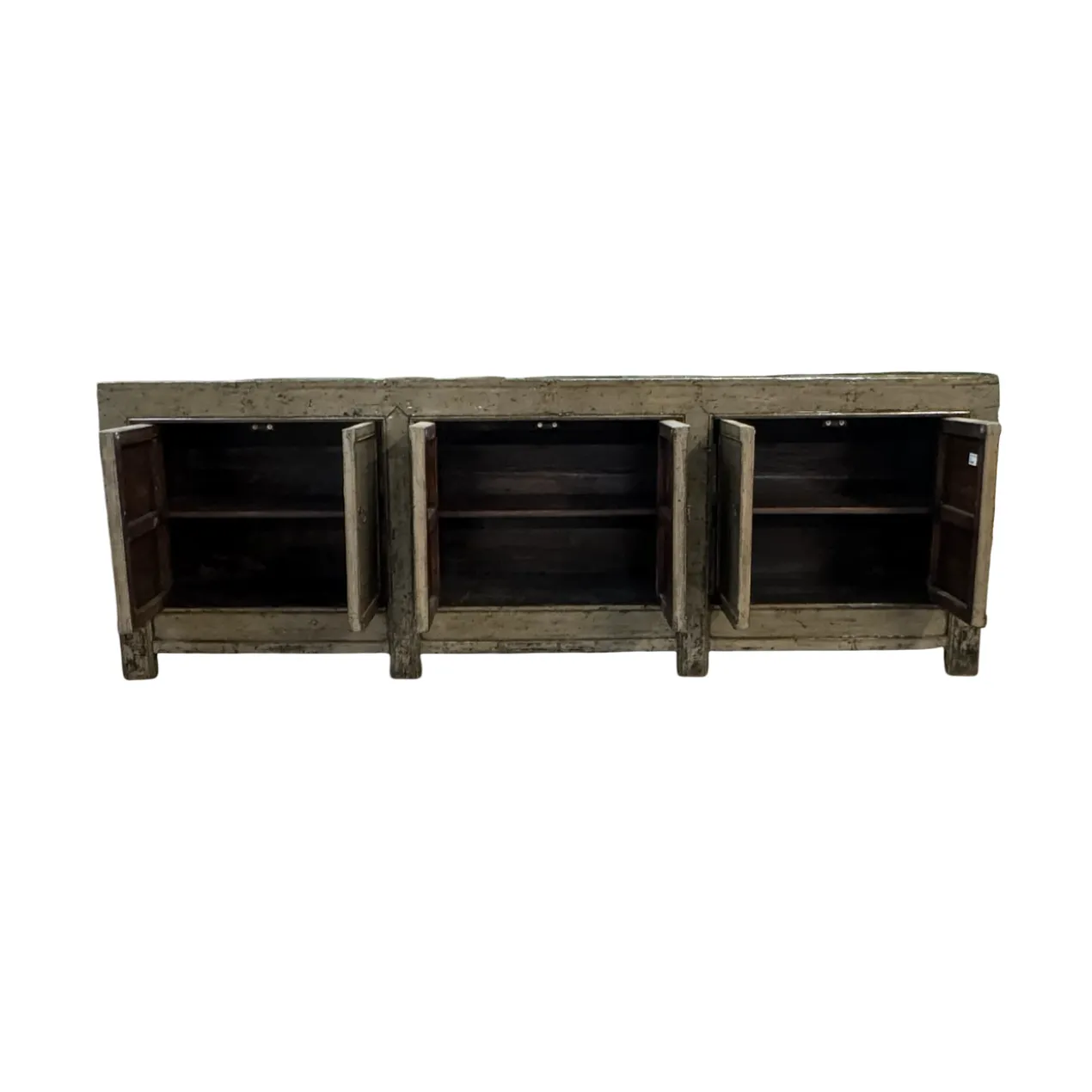 Dressoir 6 deur olijf/groen lak uniek