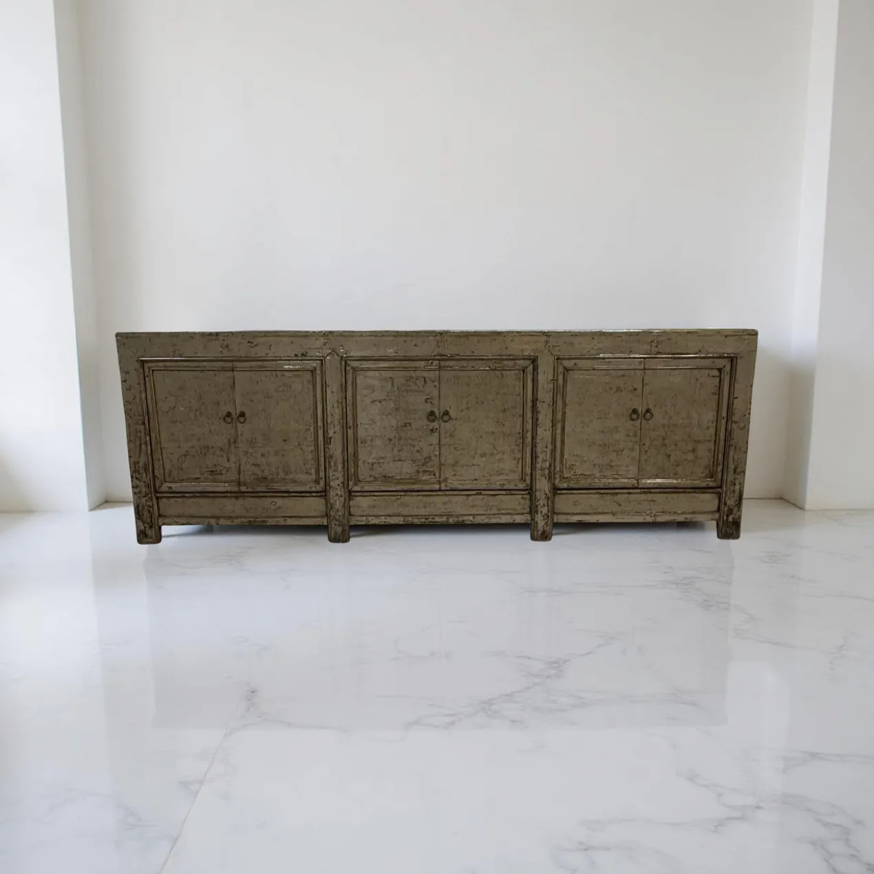 Dressoir 6 deur olijf/groen lak uniek