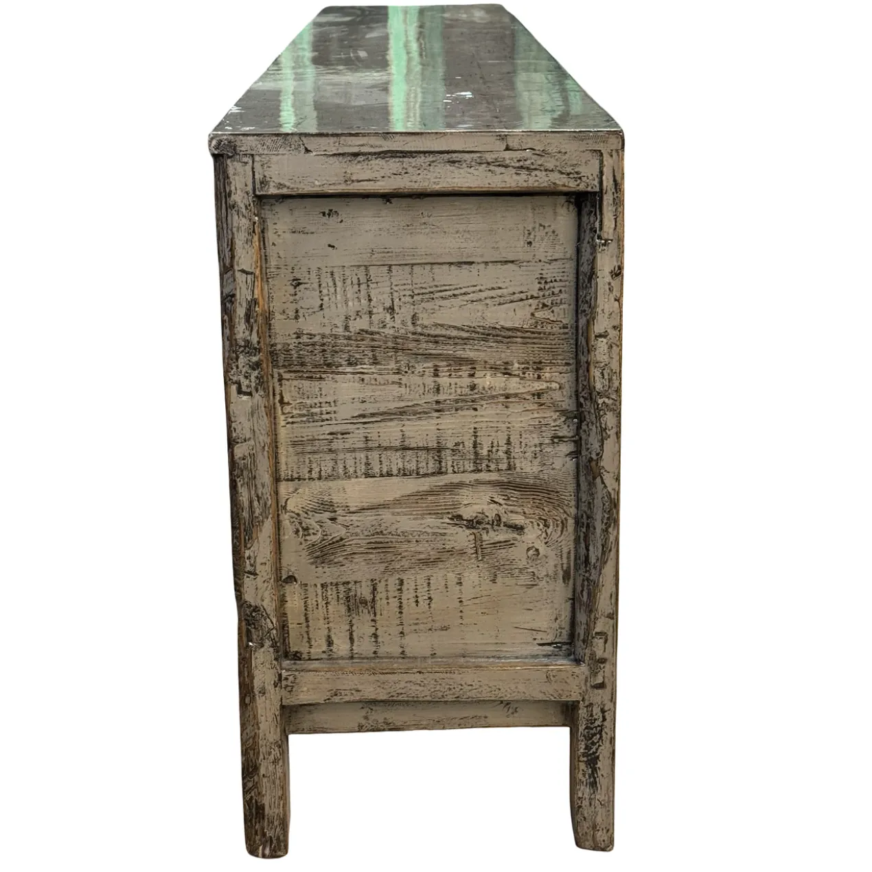 Dressoir 6 deur olijf/groen lak uniek