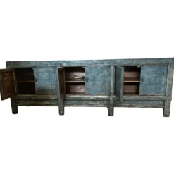 Dressoir 6 deurs blauw glans uniek lak