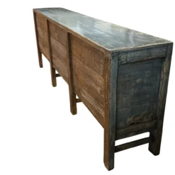 Dressoir 6 deurs blauw glans uniek lak