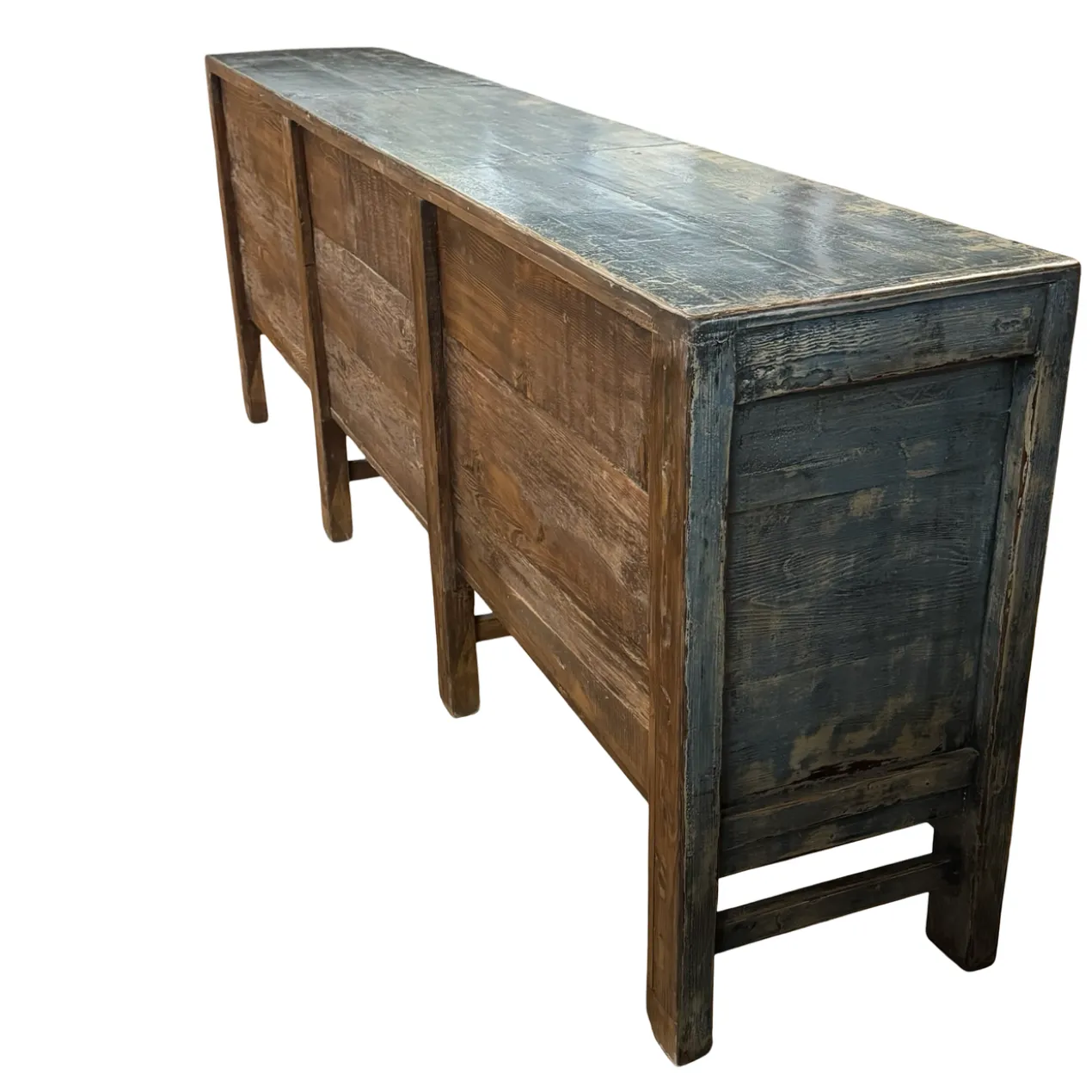 Dressoir 6 deurs blauw glans uniek lak