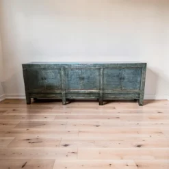 Dressoir 6 deurs blauw glans uniek lak