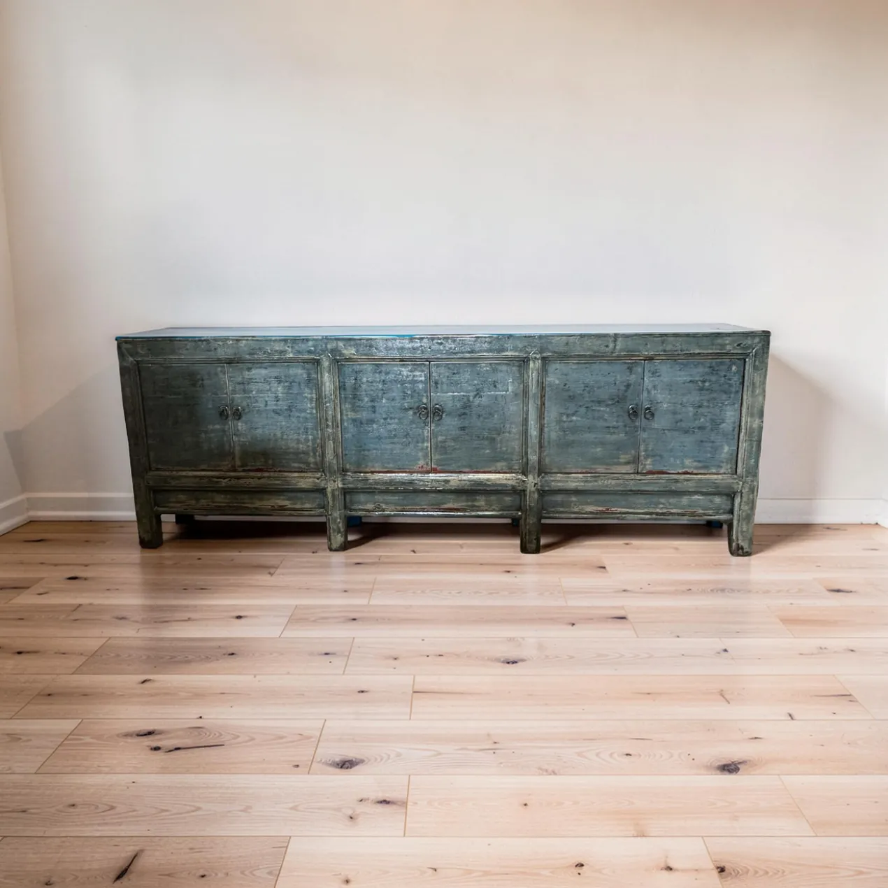 Dressoir 6 deurs blauw glans uniek lak