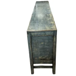 Dressoir 6 deurs blauw glans uniek lak