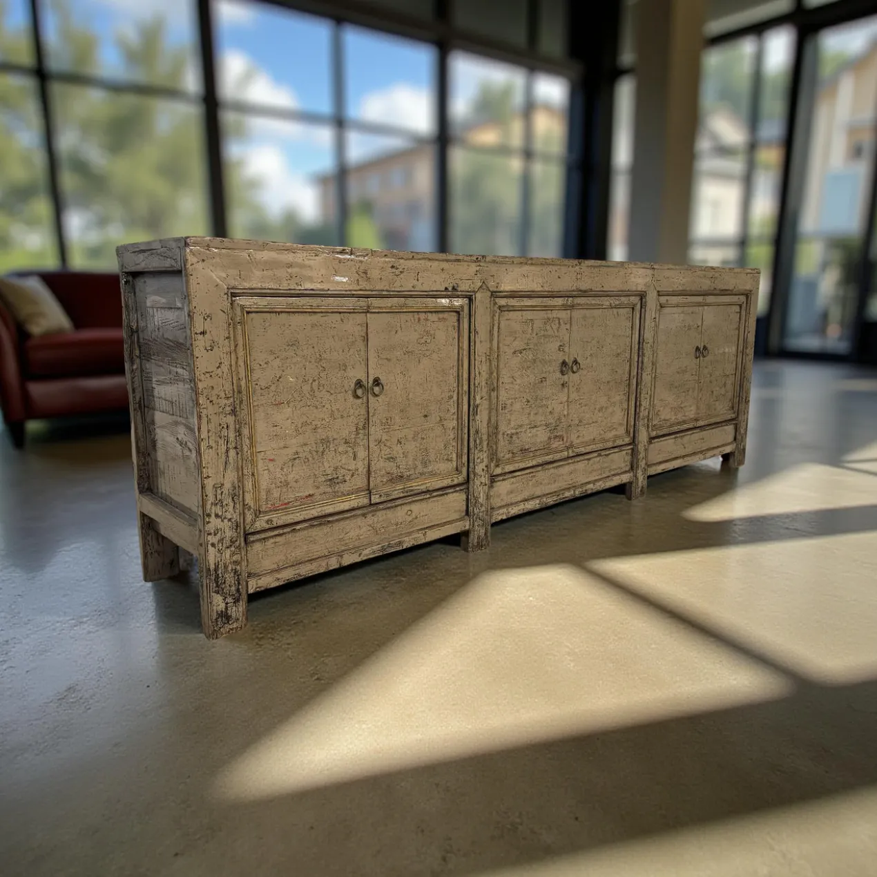 Dressoir 6 deurs olijf/groen uniek