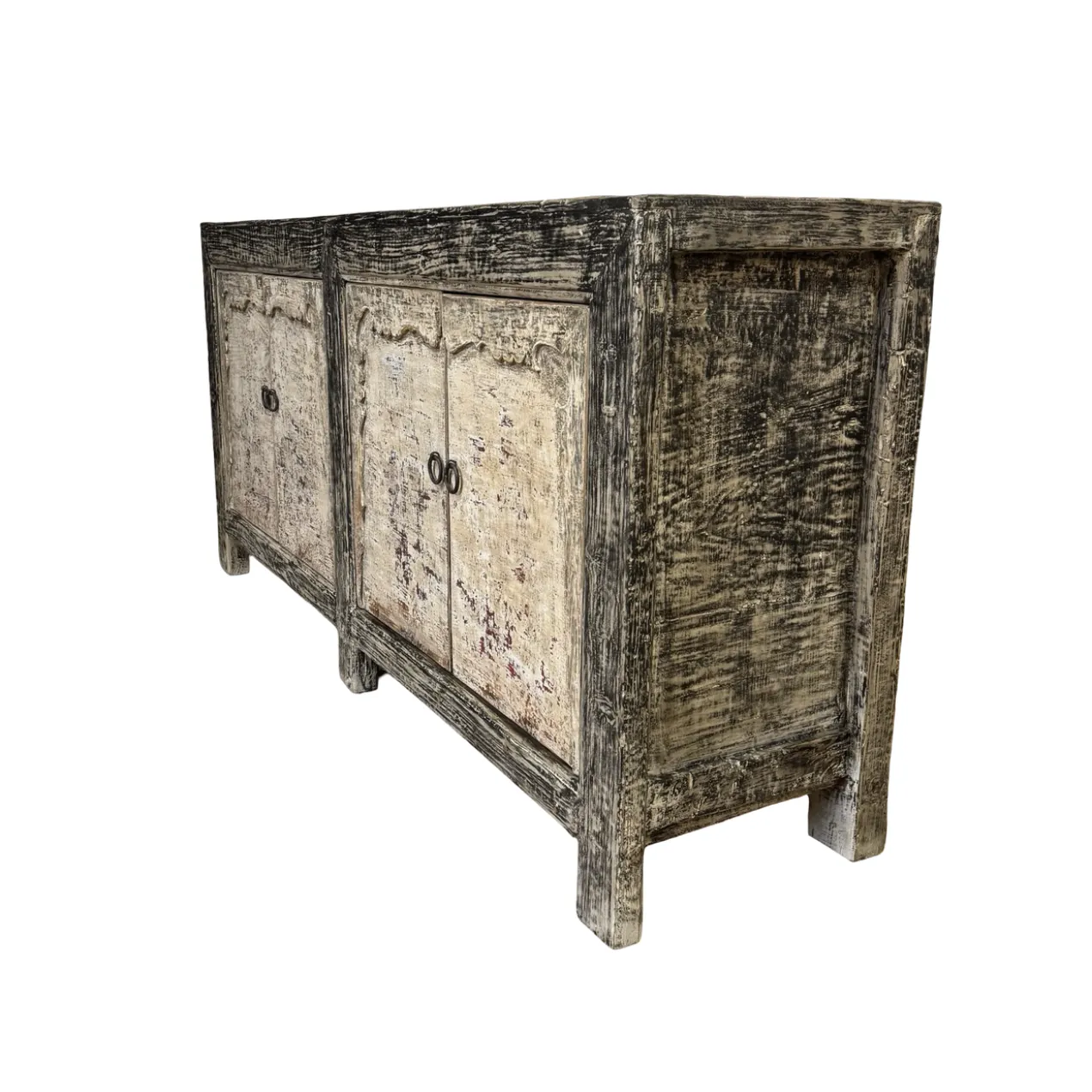 Dressoir 4 deurs Zwart wit finish uniek