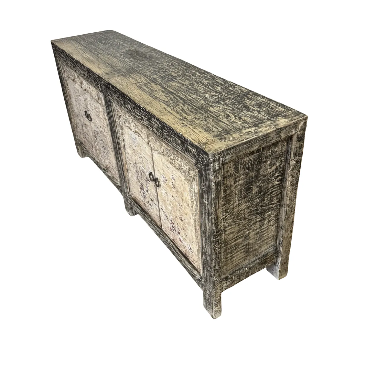 Dressoir 4 deurs Zwart wit finish uniek