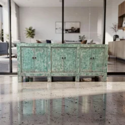 Dressoir 6deur turquoise uniek