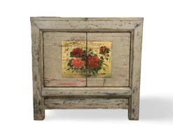 Dressoir 2 deur uniek bloem beschilderd