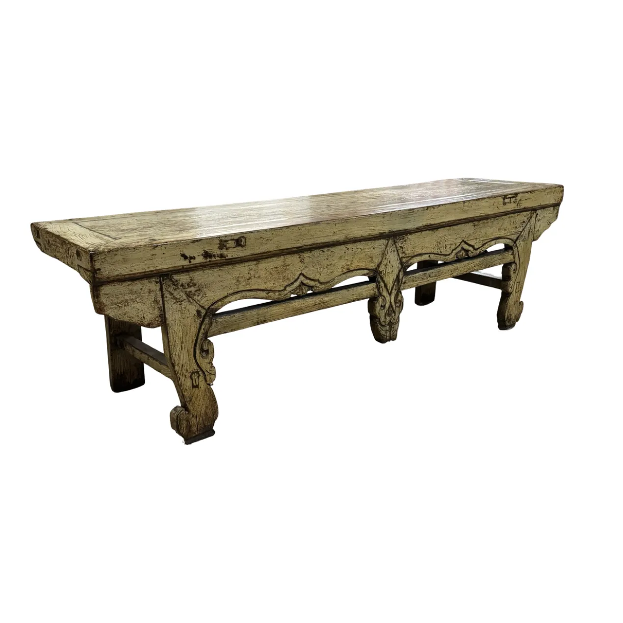 Dressoir laag creme/geel uniek