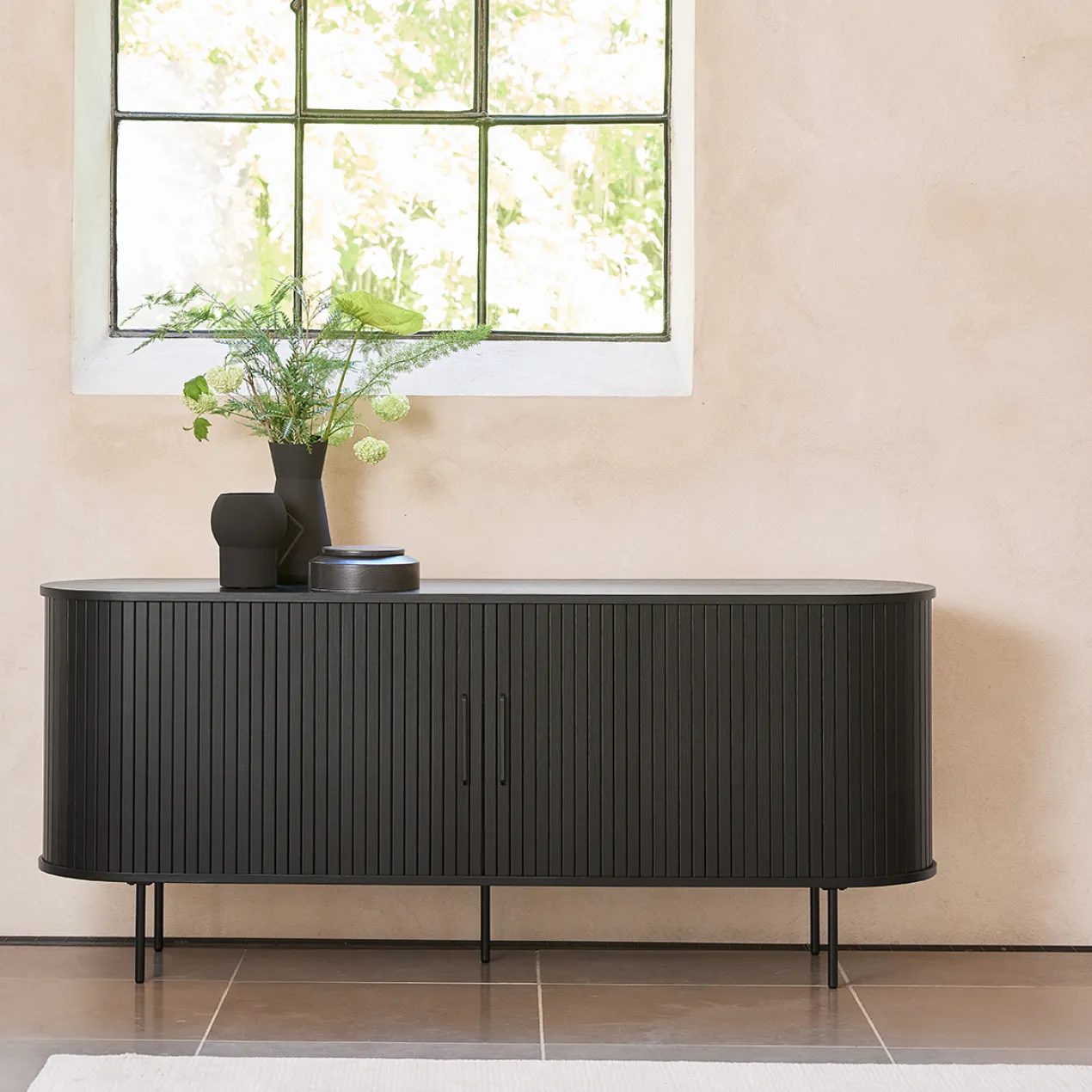 Dressoir Lenn hout Zwart eiken