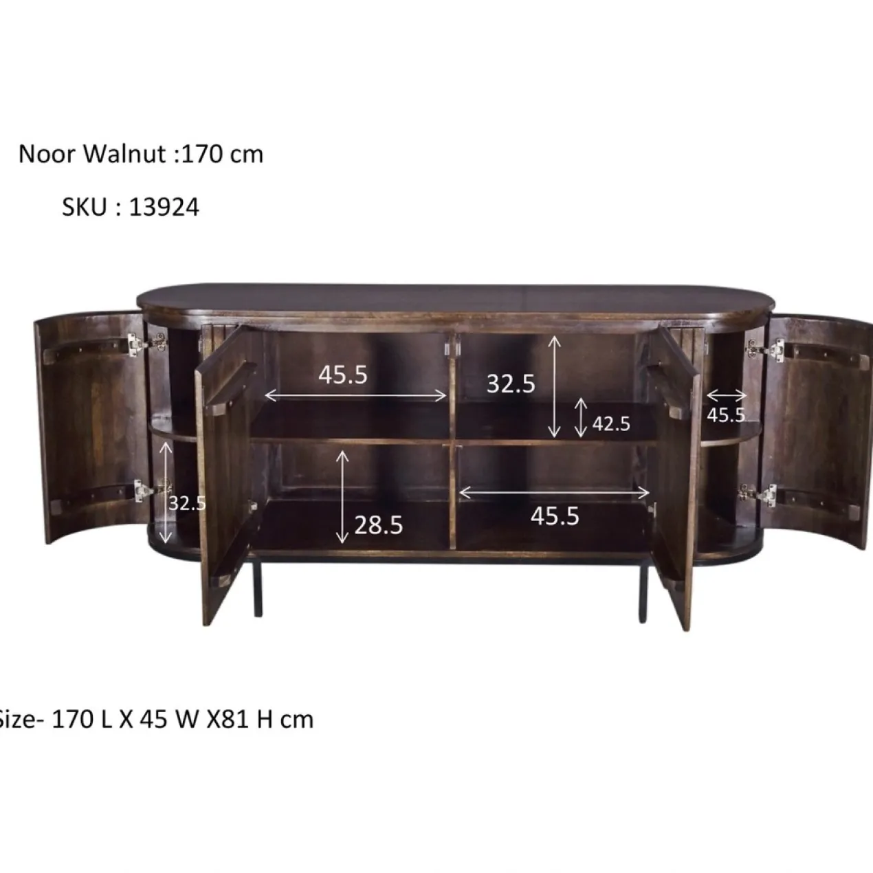Dressoir Nairo 170 cm walnut