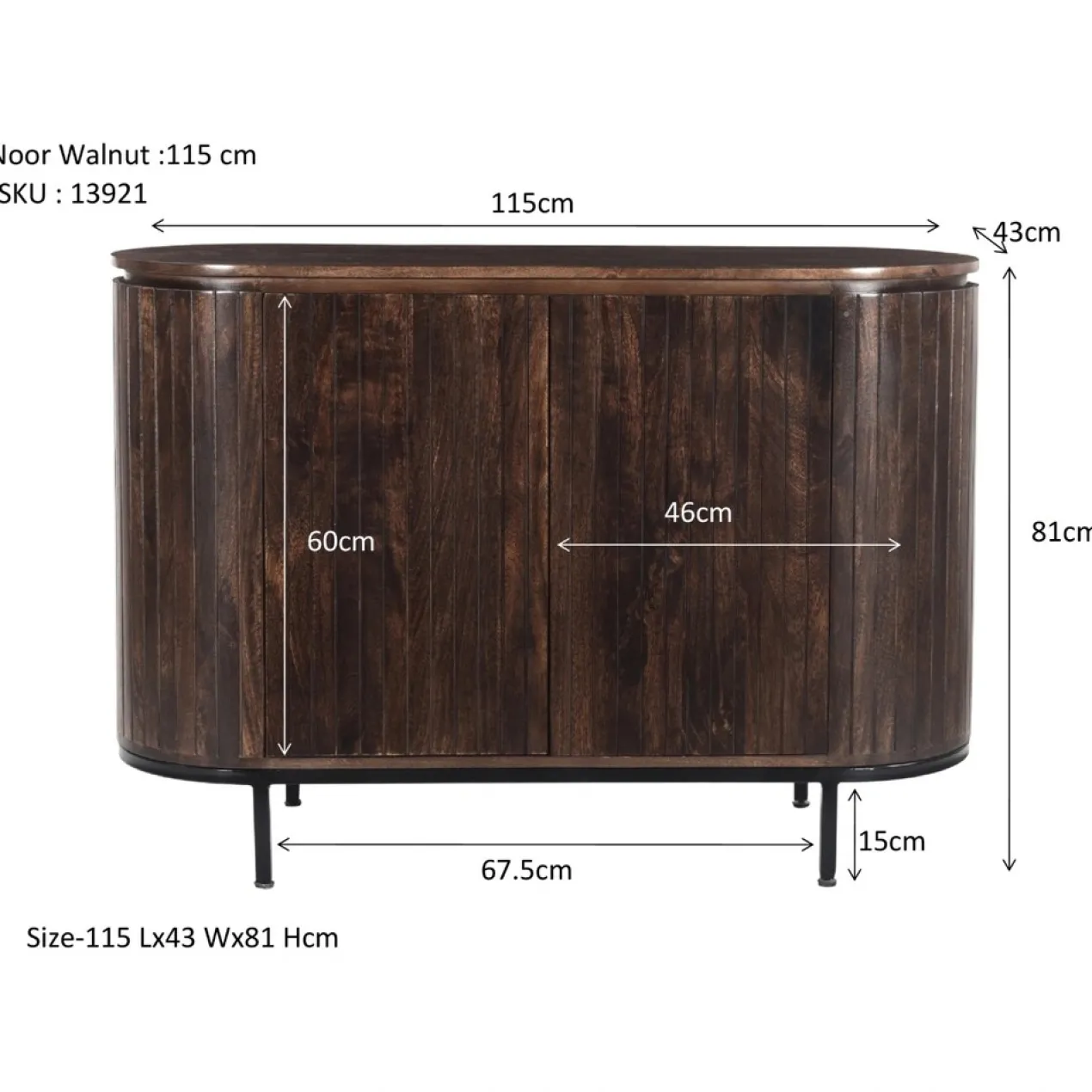 Dressoir Nairo 115 cm walnut