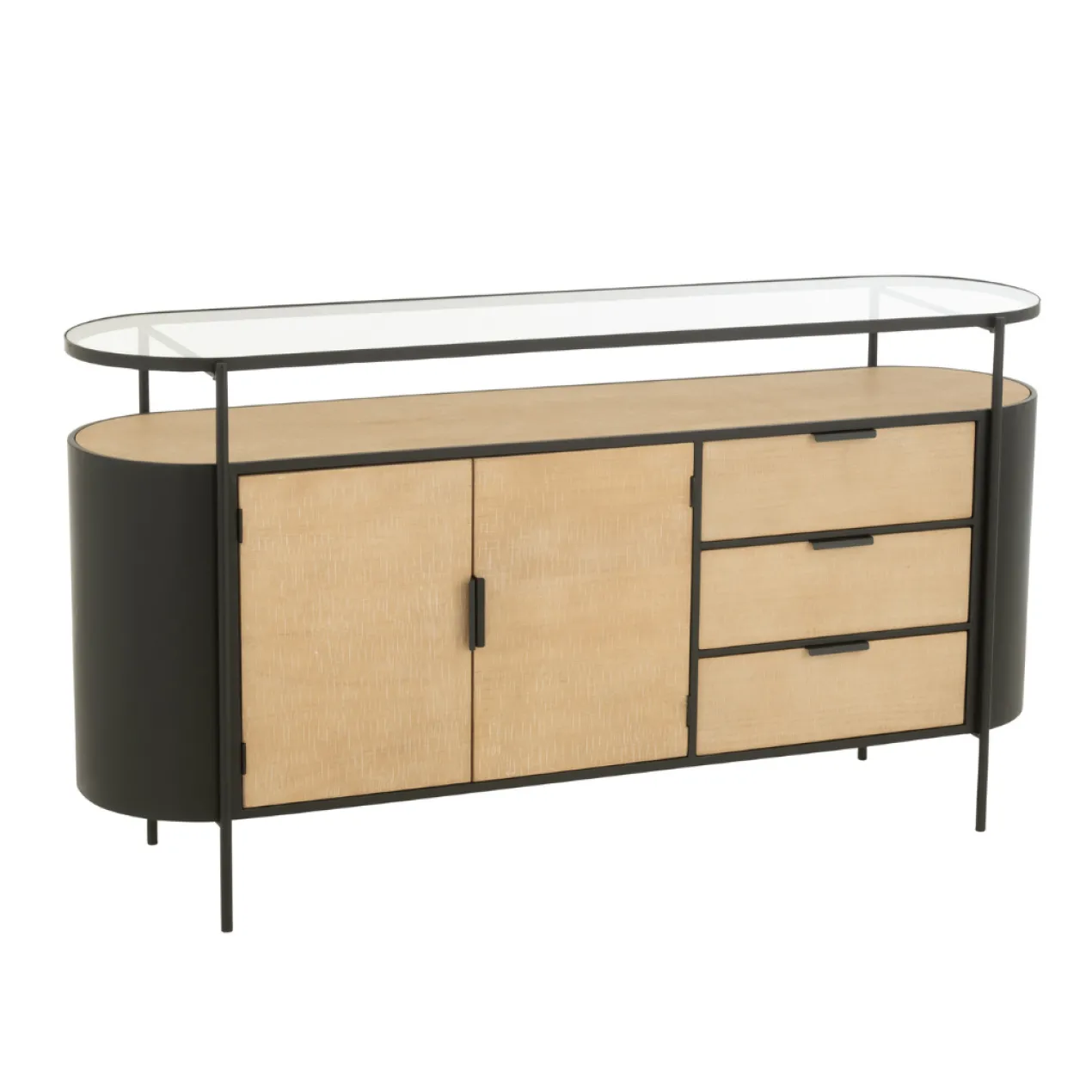 Dressoir Ovy Iron naturel/zwart