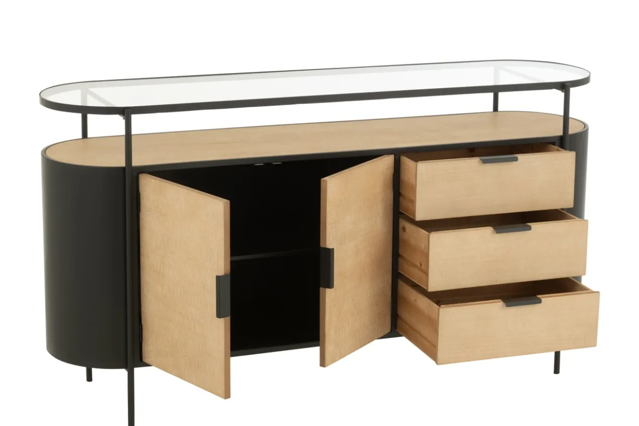 Dressoir Ovy Iron naturel/zwart