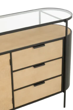 Dressoir Ovy Iron naturel/zwart