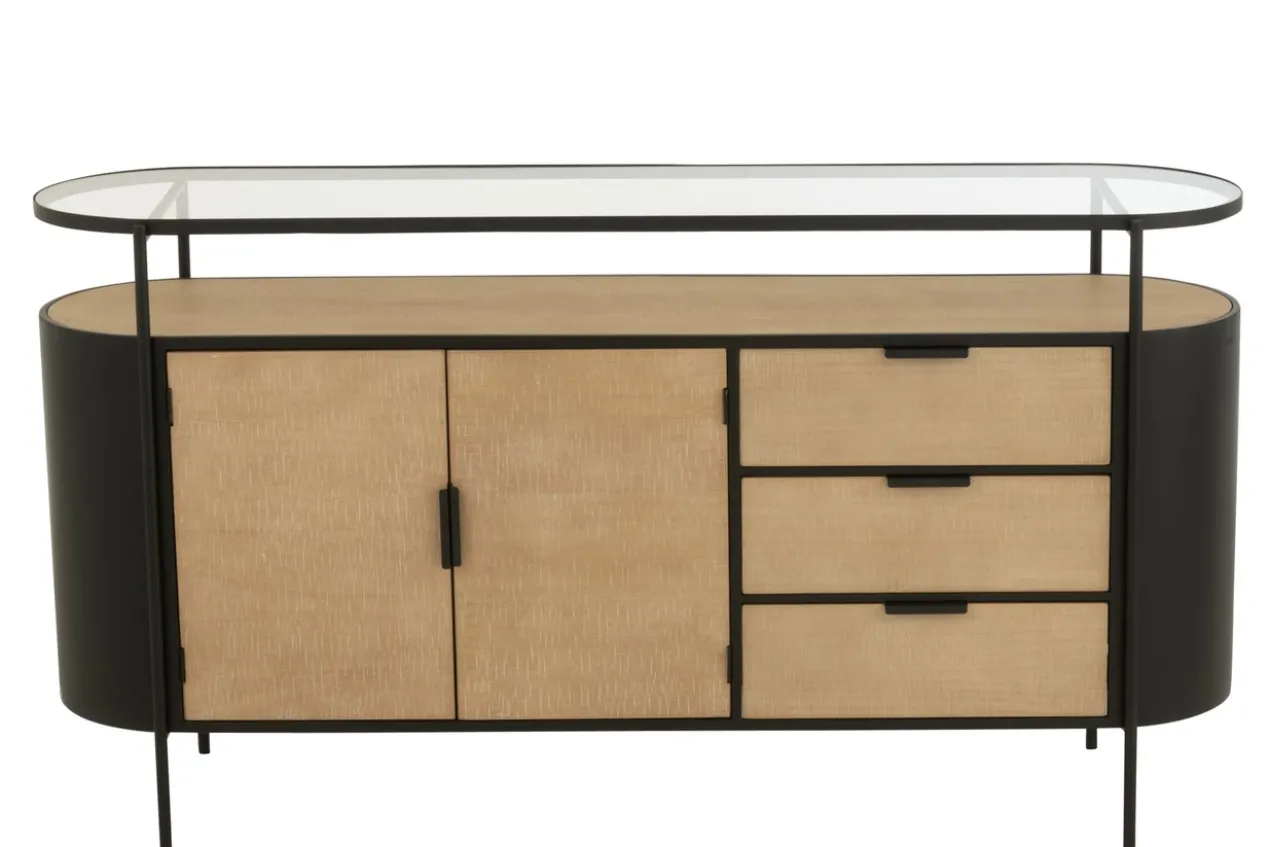 Dressoir Ovy Iron naturel/zwart