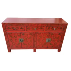 Dressoir rood beschilderd uniek
