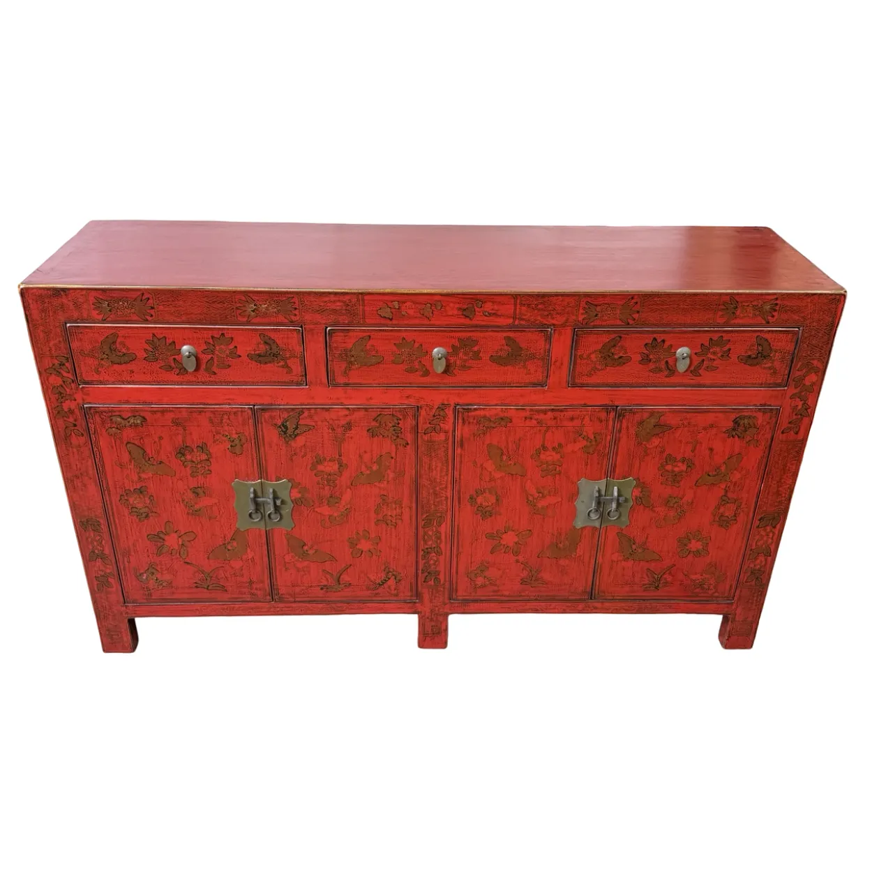Dressoir rood beschilderd uniek