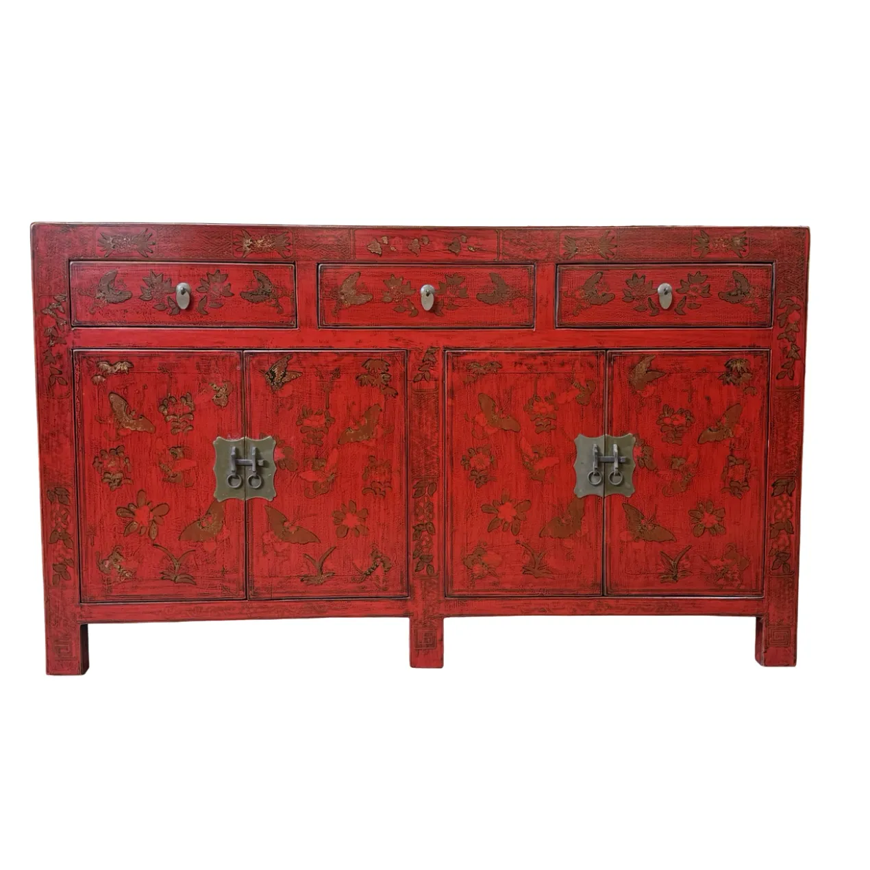 Dressoir rood beschilderd uniek