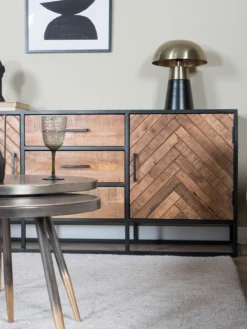 Dressoir Rune visgraat bruin