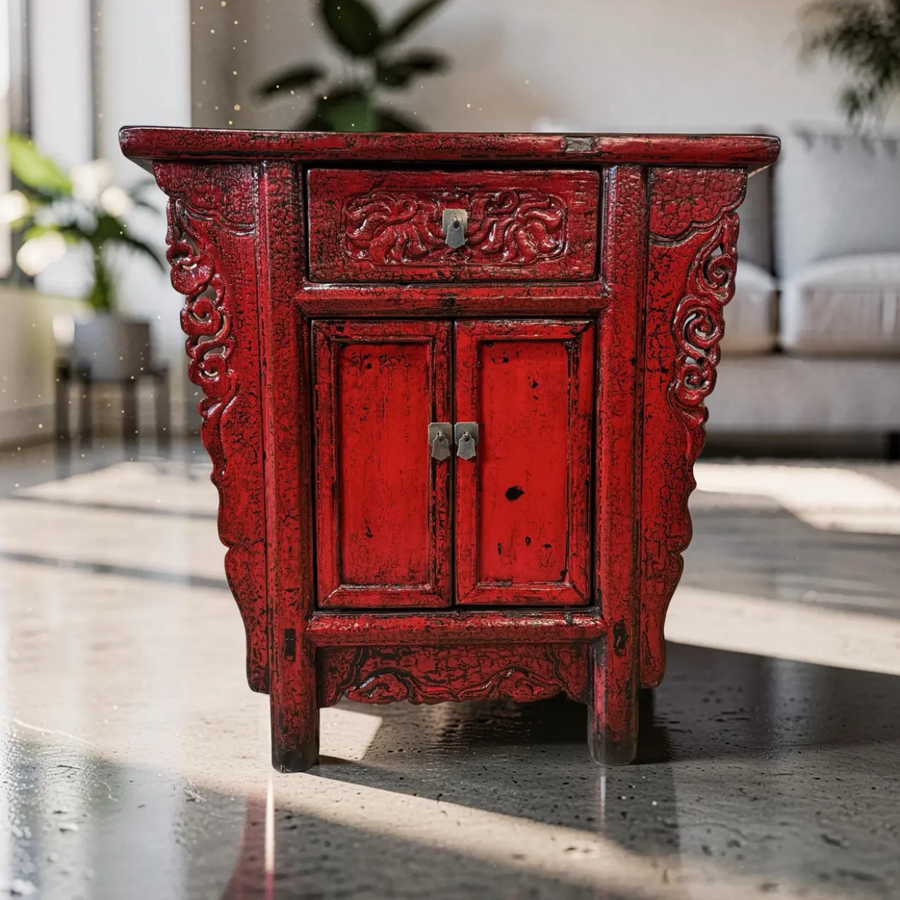 Dressoir Shanxi 2deur 1la rood