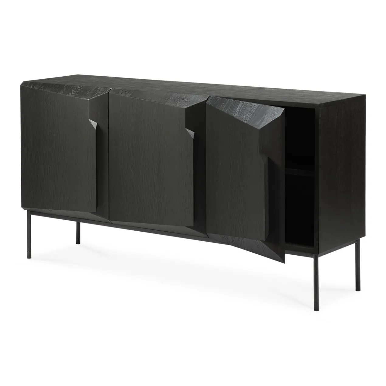 Dressoir Stairs - zwart eiken - 150 cm