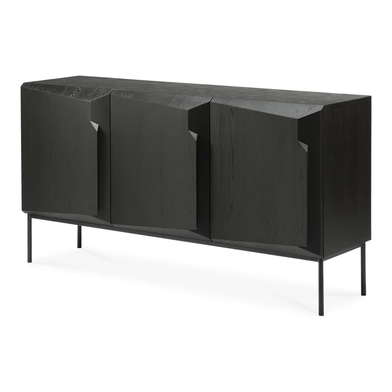 Dressoir Stairs - zwart eiken - 150 cm