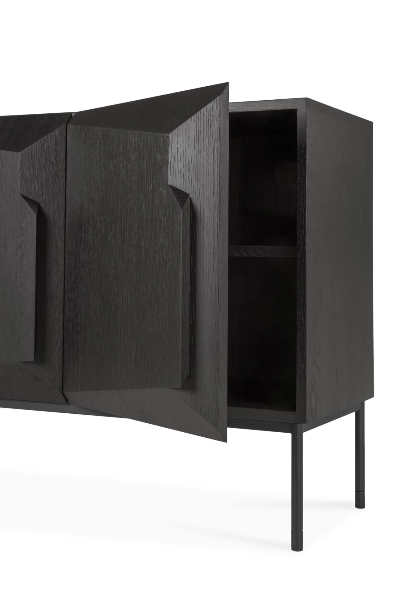 Dressoir Stairs - zwart eiken - 150 cm