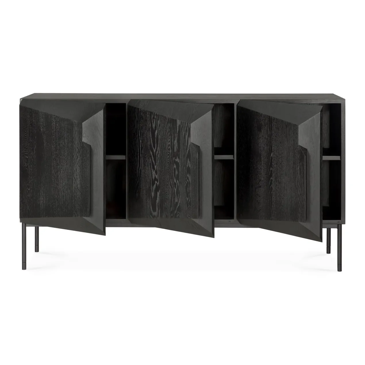 Dressoir Stairs - zwart eiken - 150 cm