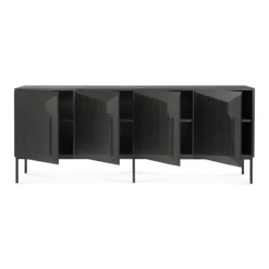 Dressoir Stairs - zwart eiken - 200 cm