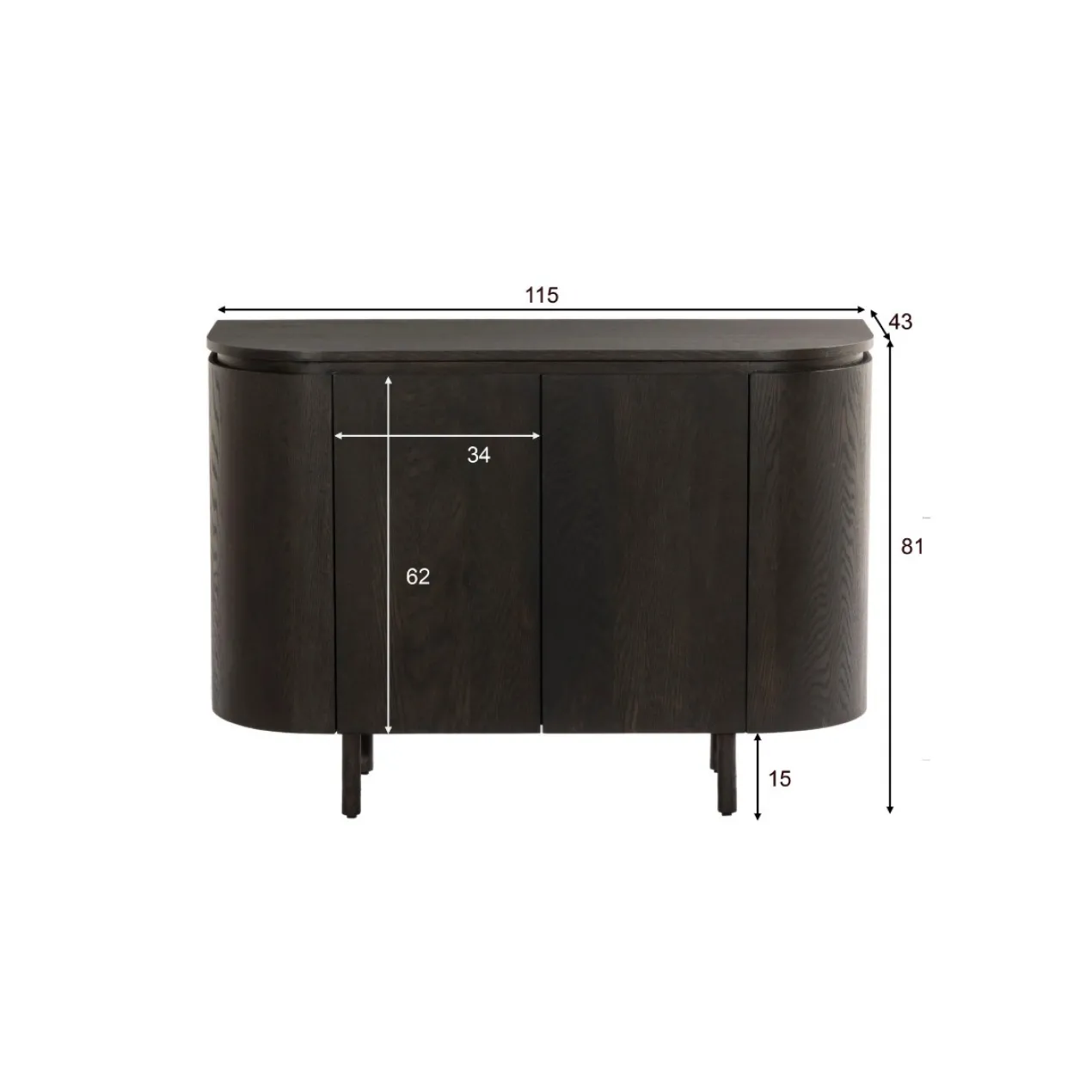 Dressoir Tavio 115 cm espresso