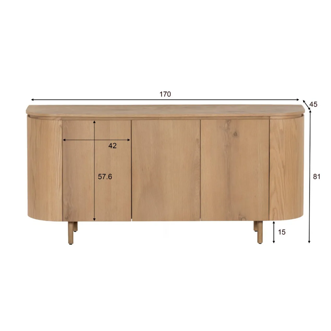 Dressoir Tavio 170 cm naturel