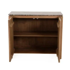 Dressoir Wallaby 100 cm naturel met bruin marmer