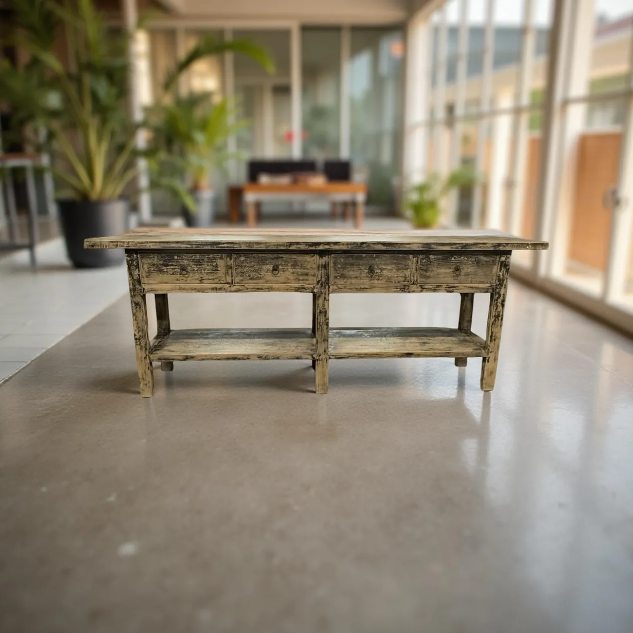 Dressoir zwart finish 4 la en plank uniek