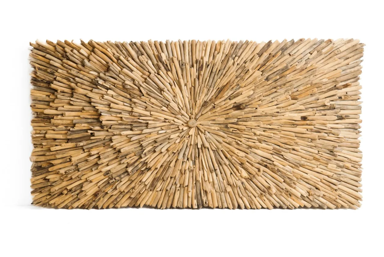 Driftwood wanddecoratie / wandpaneel rechthoek